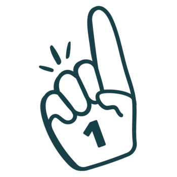 Icon Papphand mit 1 darauf